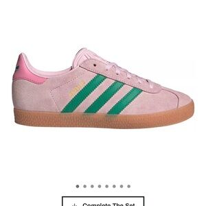 Adidas Textured Suede Sneakers with Green Stripes